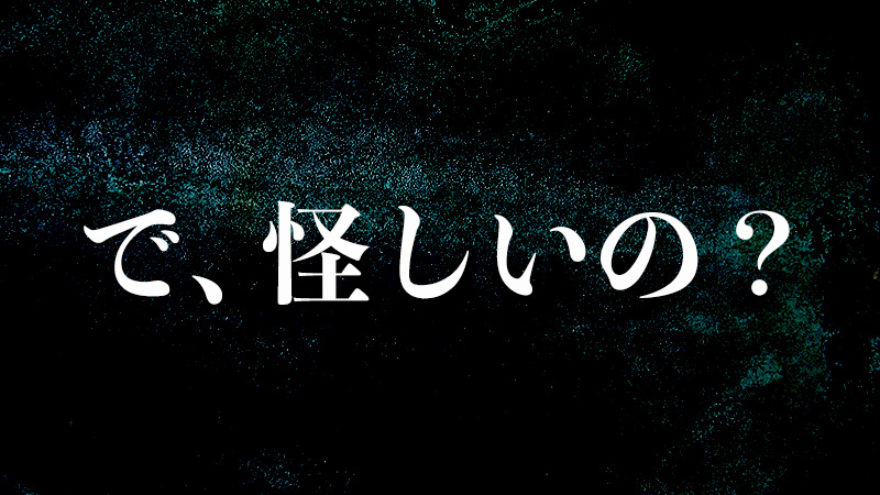 で、怪しいの?