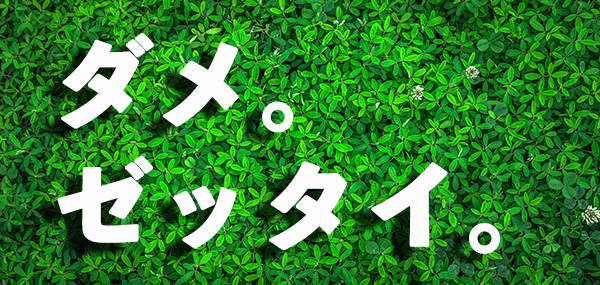 ダメ。ゼッタイ。
