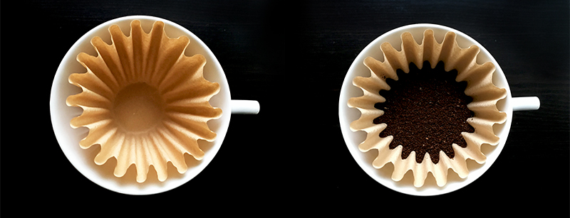 コーヒー粉を入れたらこんな感じです