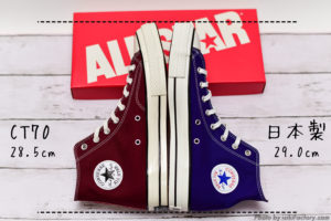 CT70と日本のコンバース比較