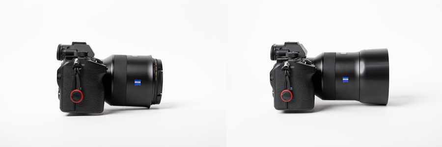 右:レンズフード比較